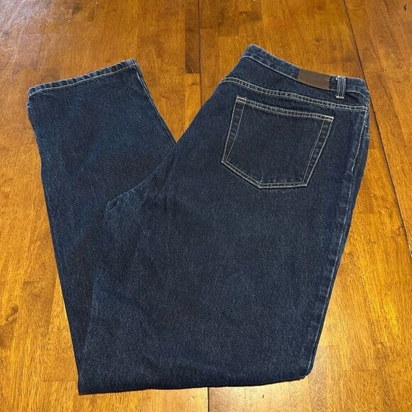 Lands End Womens Size 18 Fit 3 Dark Wash Straight Leg High Rise Denim Jeans - Picture 1 of 10
